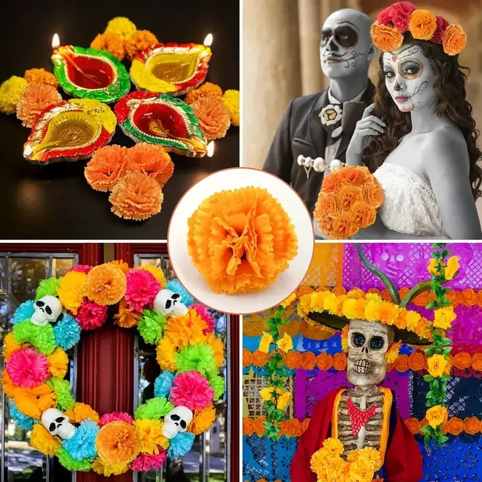 Fleurs artificielles de souci mexicain de 2.17 pouces
