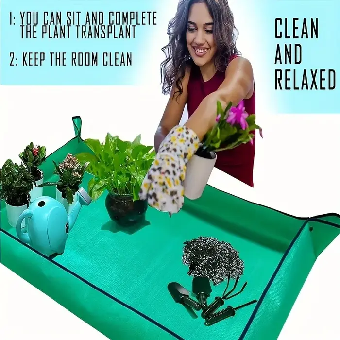 Tapis de régénération des plantes, tapis de transplantation imperméable, portable, carré, pliable et facile à nettoyer, tapis de transplantation pour plantes succulentes