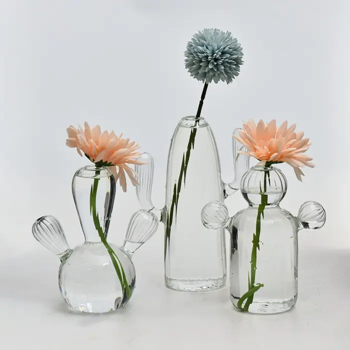 Vase en verre en forme de Cactus