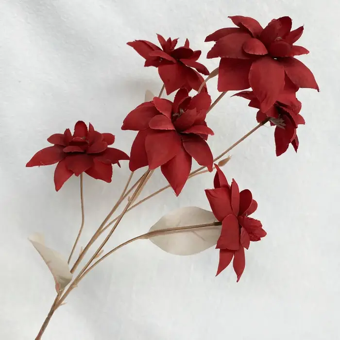 6 têtes de petites fleurs artificielles en soie blanches pour la décoration de table à la maison, le