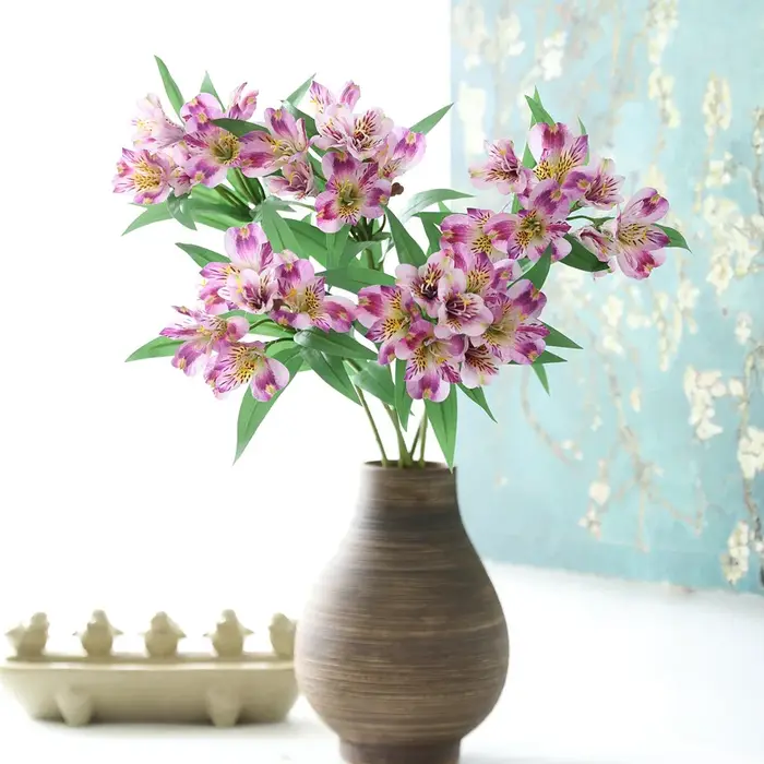 1 pièces 78 cm haute qualité artificielle péruvienne lys Alstroemeria fleurs en soie mariage décor à la maison cadeau F1407