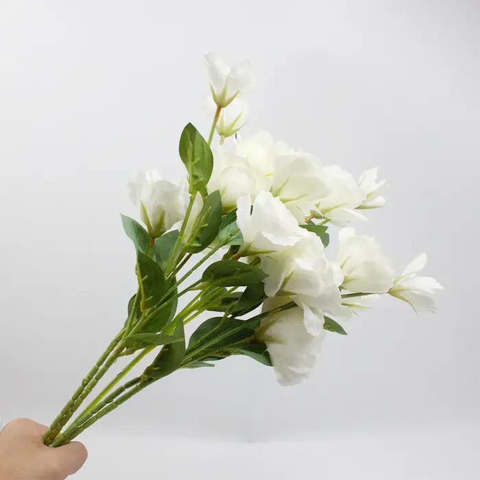 Fleurs artificielles Lisianthus à longue tige, branche d'arrangement de fausses fleurs pour centre de table, bouquet, décoration de maison et de mariage