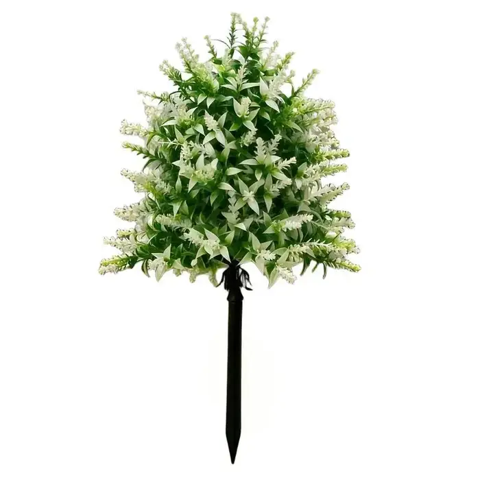 Plante artificielle en forme de lavande, fleur violette artificielle sur piquet pour jardin, cour, patio, pelouse, décoration extérieure