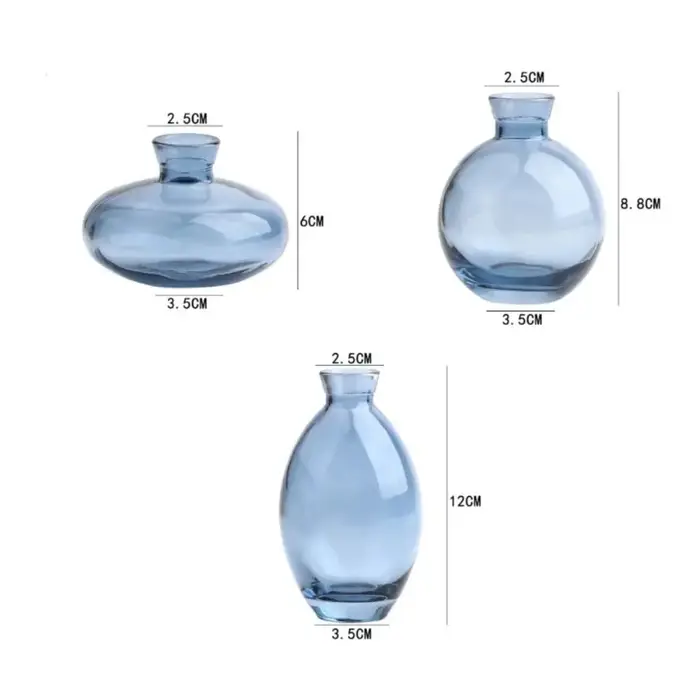 Mini vase à fleurs en verre transparent