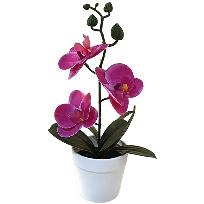 Orchidée artificielle élégante en pot avec forme 3D réaliste