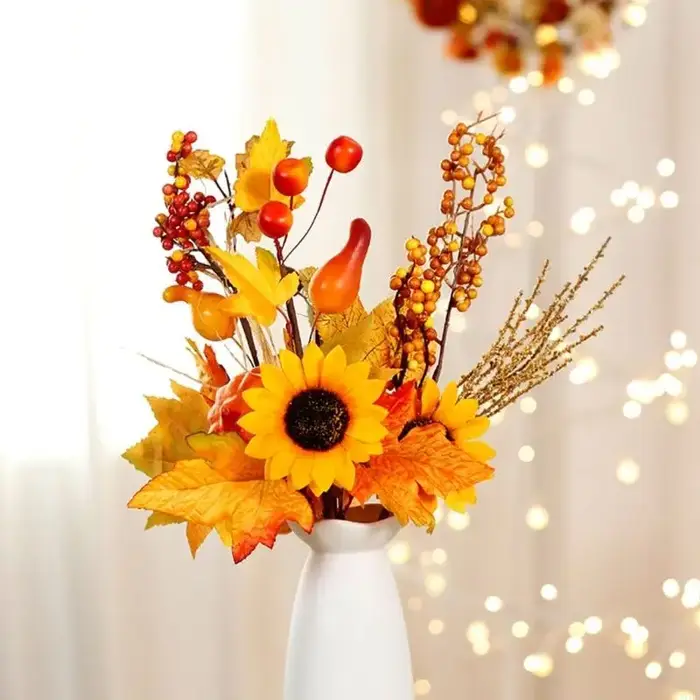 Paquet 2 fleurs à thème automne