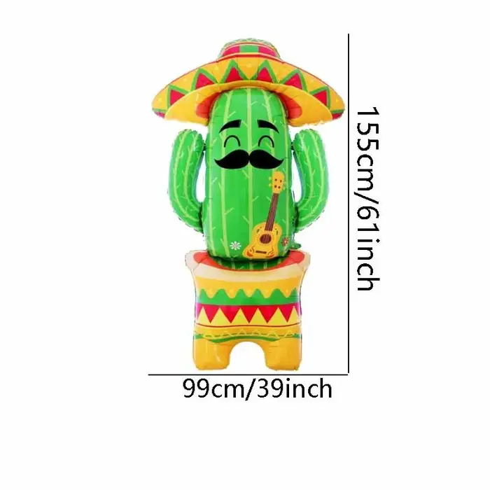1 pièce, Grand pot de fleurs sur pied de 61 pouces, en forme de cactus, ballon, décoration d'ambianc
