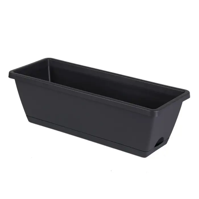 Lot de 3 pots de fleurs rectangulaires en résine