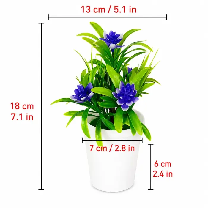 Mini-bonsaï de fleurs artificielles en pot pour décoration de table