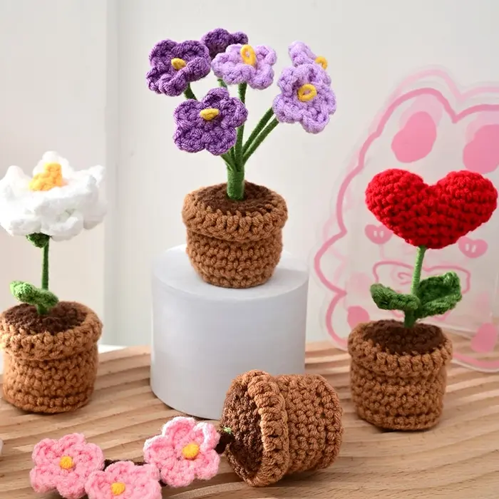Fleurs au crochet faites main