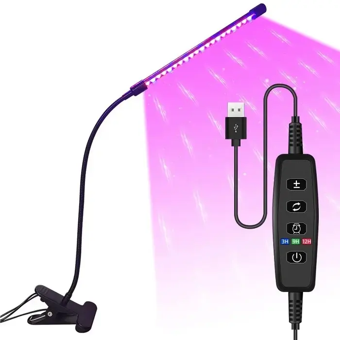 Lumière LED de croissance des plantes avec 10 niveaux de luminosité réglable, spectre complet 3H/9H/