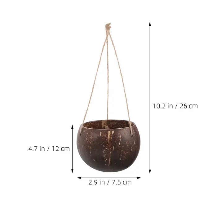 Jardinière suspendue en coquille de noix de coco, plantes d'intérieur, Pot de fleur de balcon, décor