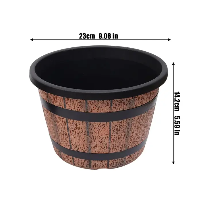 Pot de fleurs en bois simulé L/XL, pots de jardin, conteneurs pour plantes, pots décoratifs, fournitures pour la maison, le jardin, la cour, le patio, la ferme