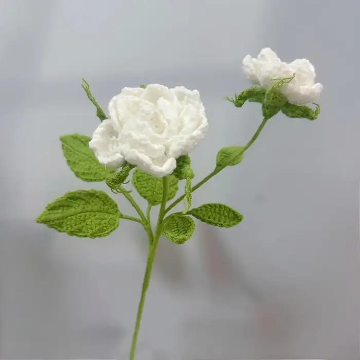 Simulation de camélia au crochet faite à la main, fleur de simulation, décoration de maison, fleur d