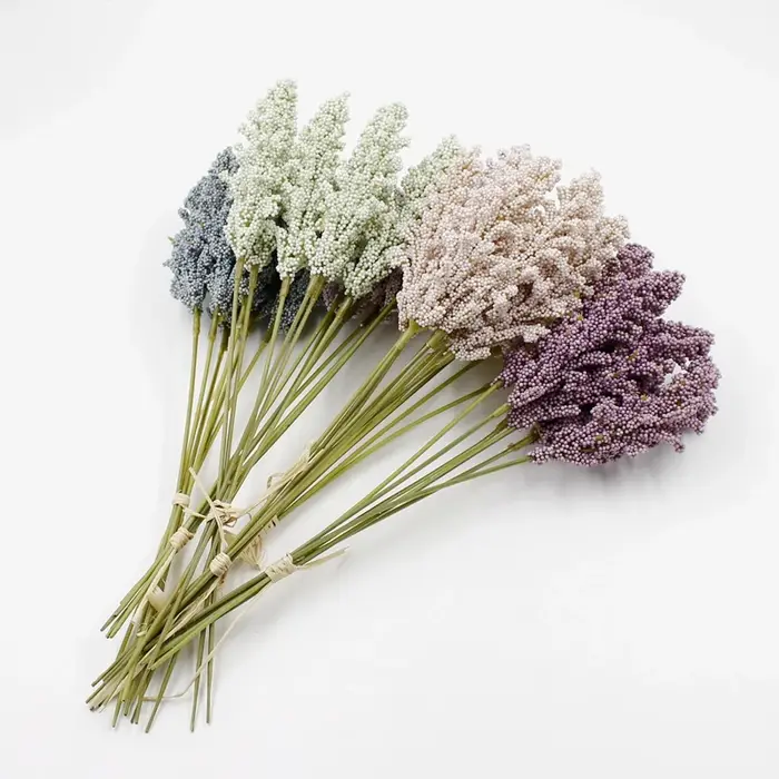 6 Pièces de Bouquet Artificiel de Spikes de Vanille Peints à la Main
