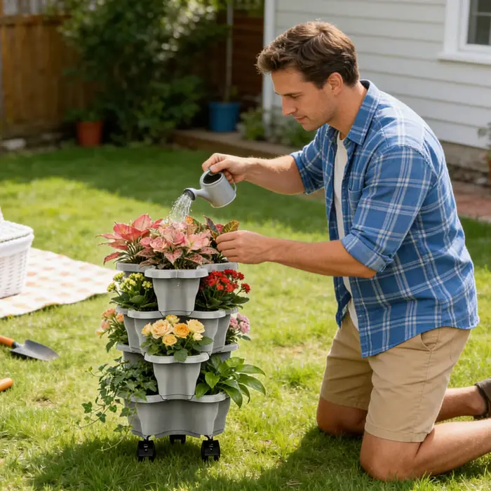 Jardinière à fraises empilable à 4/5 niveaux