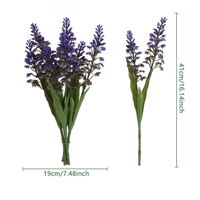 1/2/3/5 pièces de fleurs artificielles de lavande, fausses fleurs de lavande violettes, adaptées à la décoration intérieure/extérieure, aux porches et aux cours.