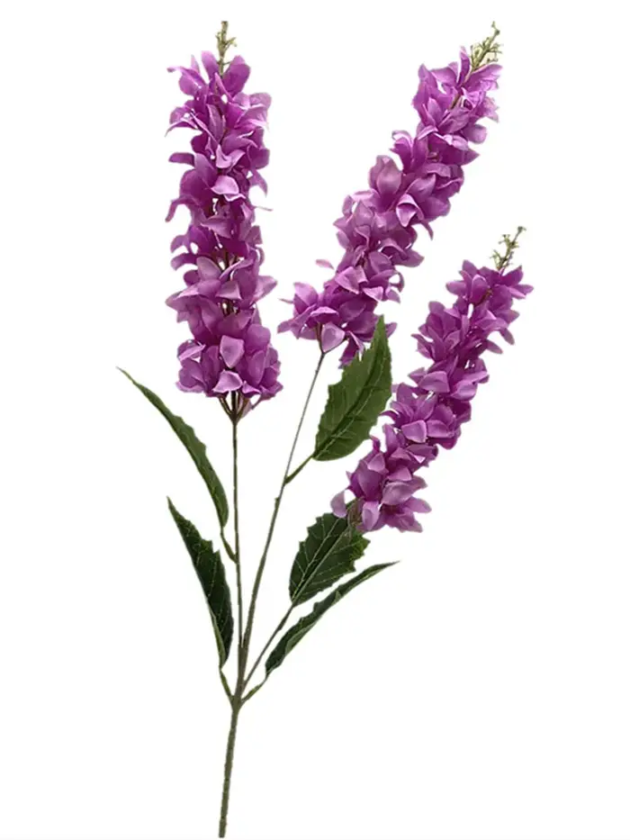 Un larkspur artificiel pour la décoration florale d'hôtel de mariage 3 fourchettes branche de fleur de jacinthe en soie