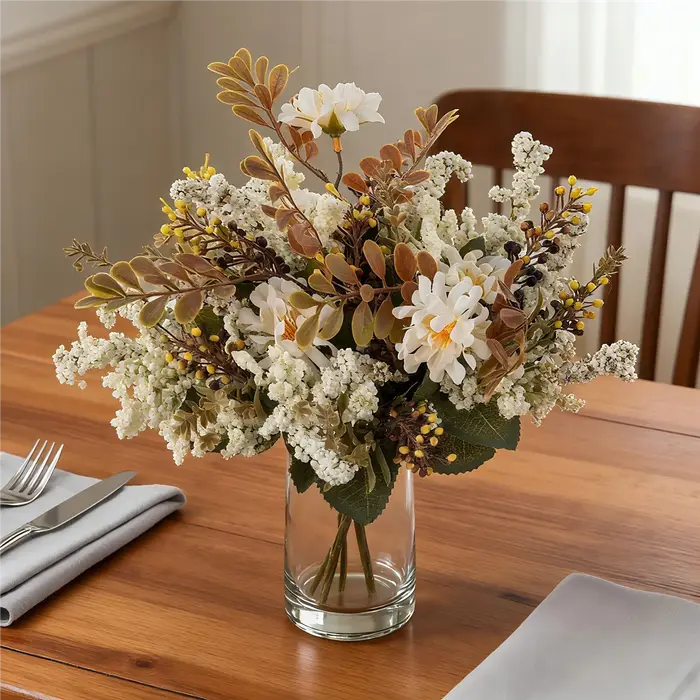 Fleurs Artificielles Chrysanthème Herbe à Bulles DIY Saint-Valentin Fête Maison Chambre Extérieur Jardin Décoration Mariage Bouquet de Mariée Cadeaux