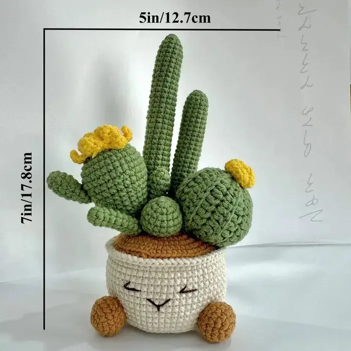 Plantes tricotées créatives en pot au Crochet