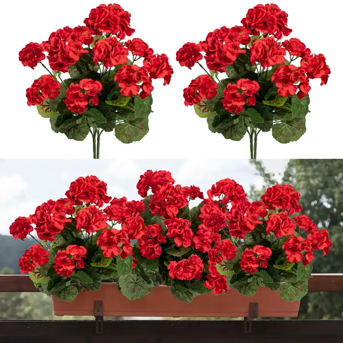 Fleurs artificielles en forme de géranium