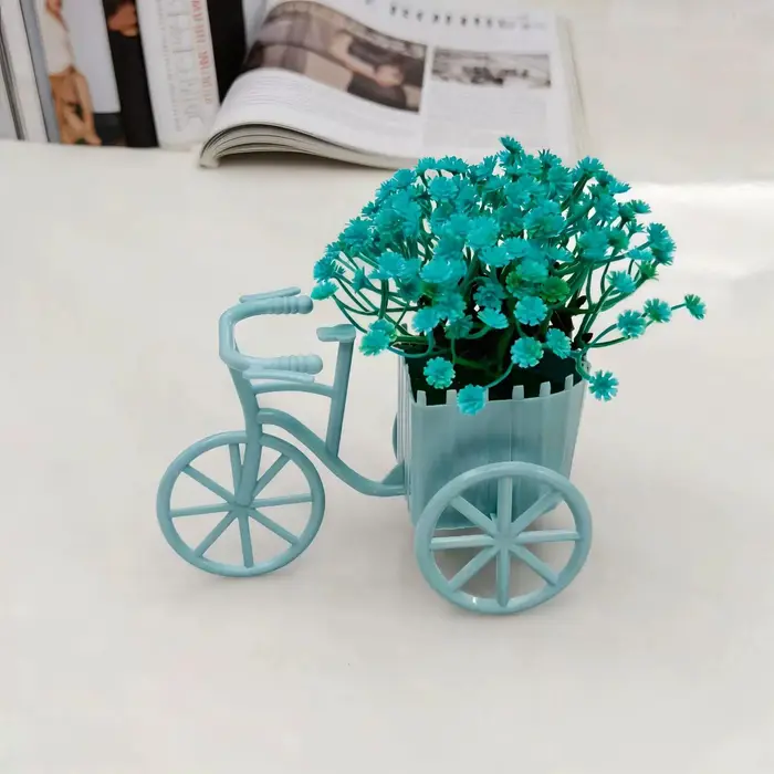 1 pièce Décoration florale artificielle style tricycle