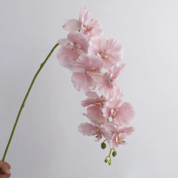 Branches de fleurs de Phalaenopsis artificielles à 9 têtes