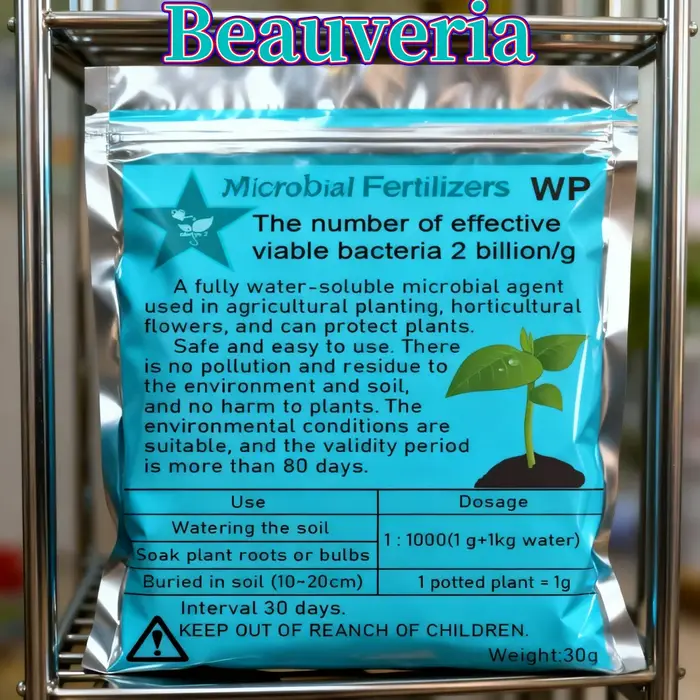 Engrais Microbien Beauveria 30g Entièrement Hydrosoluble Agent Alimentaire pour Plantes Protection d