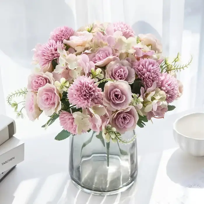 Fleurs artificielles 30CM Soie Roses Couronne De Mariage Brial Bouquet Vase HomeRoom Décor Festival Guirlande Scrapbooking FakeHydrangea