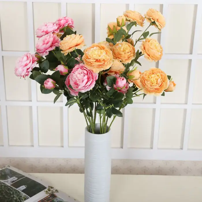 Branche de fleurs artificielles de pivoine