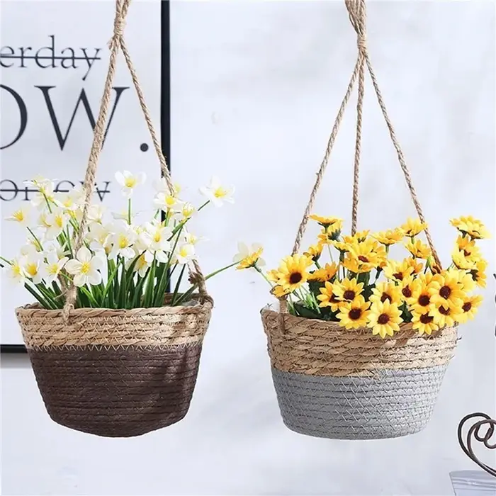 Pot suspendu de jardin en macramé