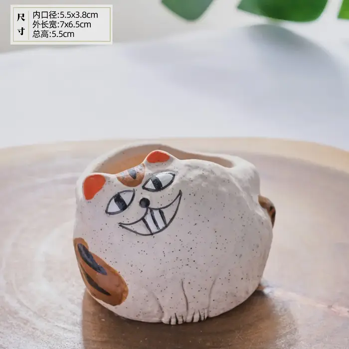 Pot de fleur succulent en céramique Fortune Cat
