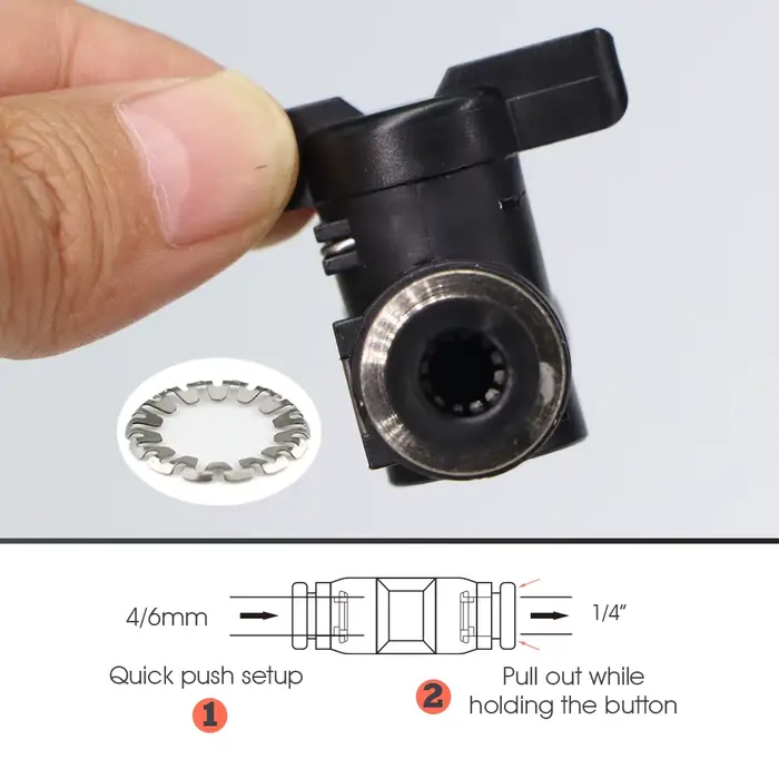 Raccords de Tubes en OD-6MM PE PU, Adaptateur de Couplage de Tuyau à Poussée Rapide de Jardin 5 Voie