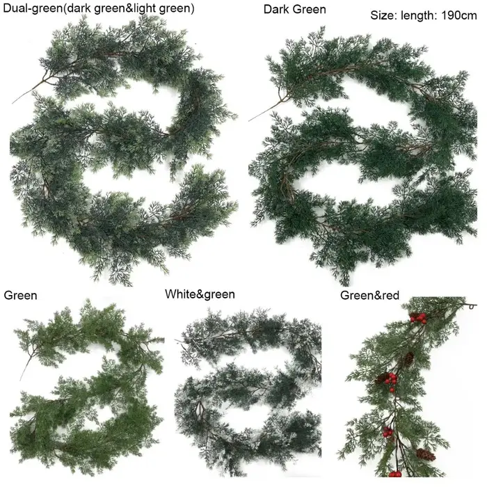 Couronne de pin de cyprès artificiel vert