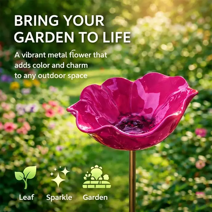 Bain d'oiseaux en forme de fleur
