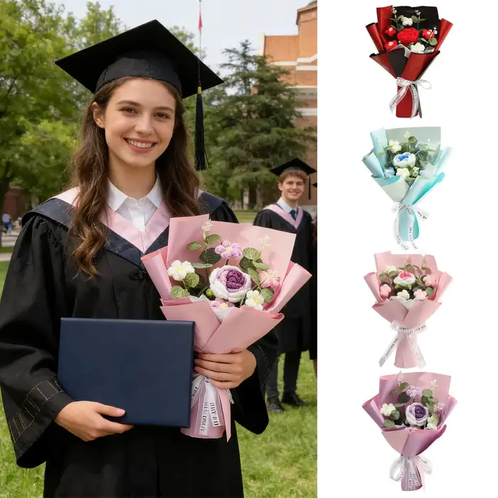 Bouquet de fleurs au crochet pour décoration intérieure – Idéal pour anniversaire