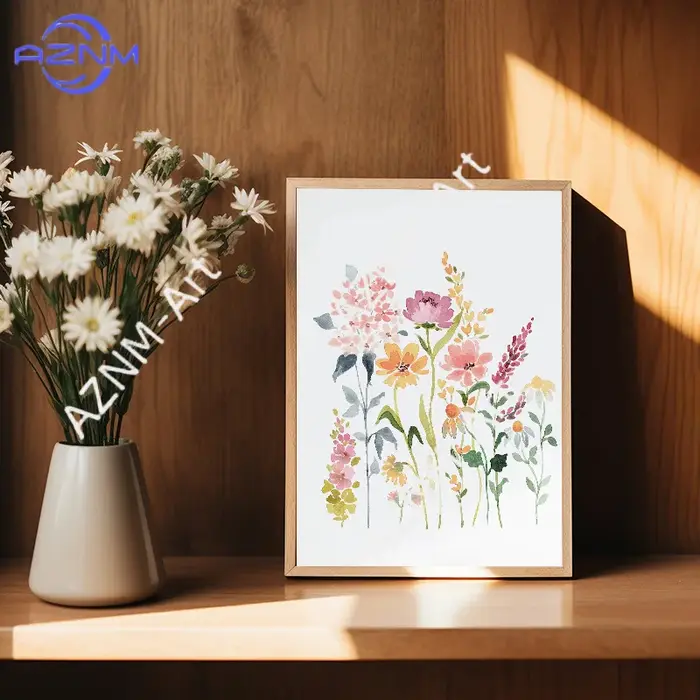 Affiches d'art mural bohème sur toile, motifs floraux botaniques et fleurs sauvages en aquarelle, pour décoration de salon
