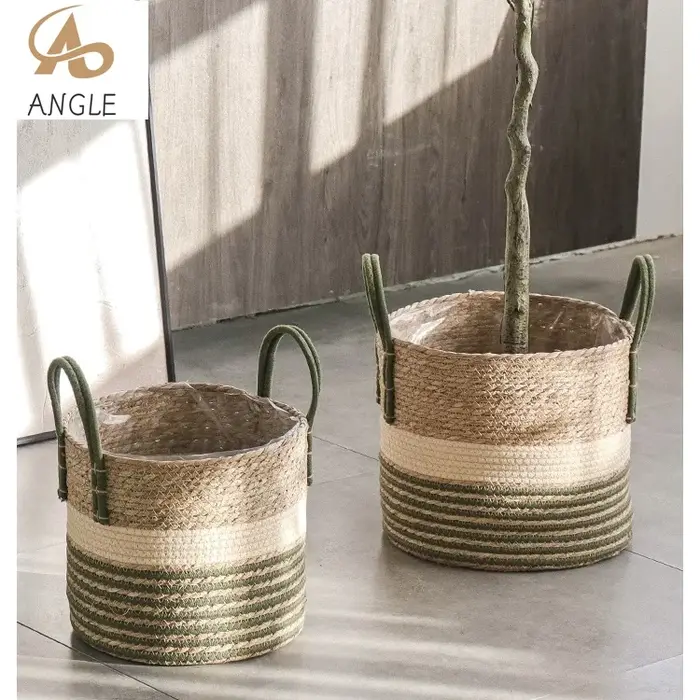 Panier en osier naturel pour jardinière