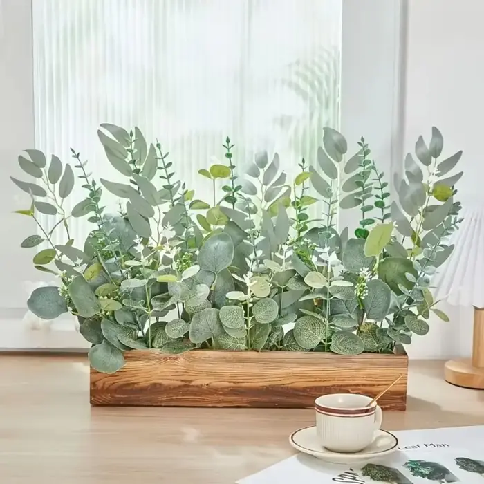 70 PCS Nouveaux Bouquets de Fleurs Artificielles en Feuilles d'Eucalyptus Décoration Maison DIY Arrangement Floral Mixte en Gros