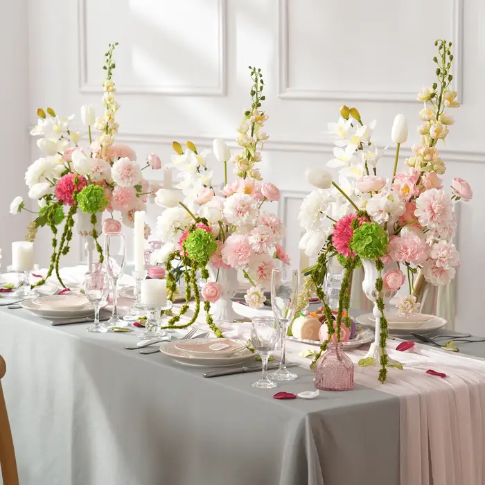 CHUXIN Fleur artificielle C9150 Dahlia rose et verte