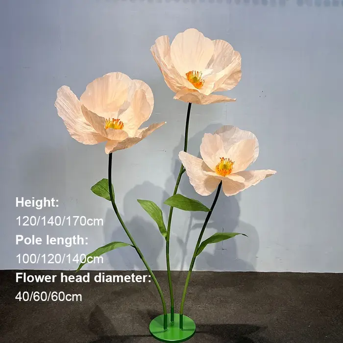 Fleurs artificielles en papier imperméable