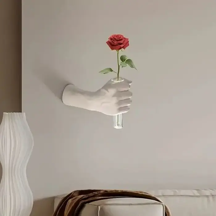 Vase à fleurs à main en résine