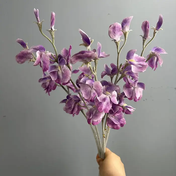 10 pièces de fausses fleurs de pois parfumées à toucher réel