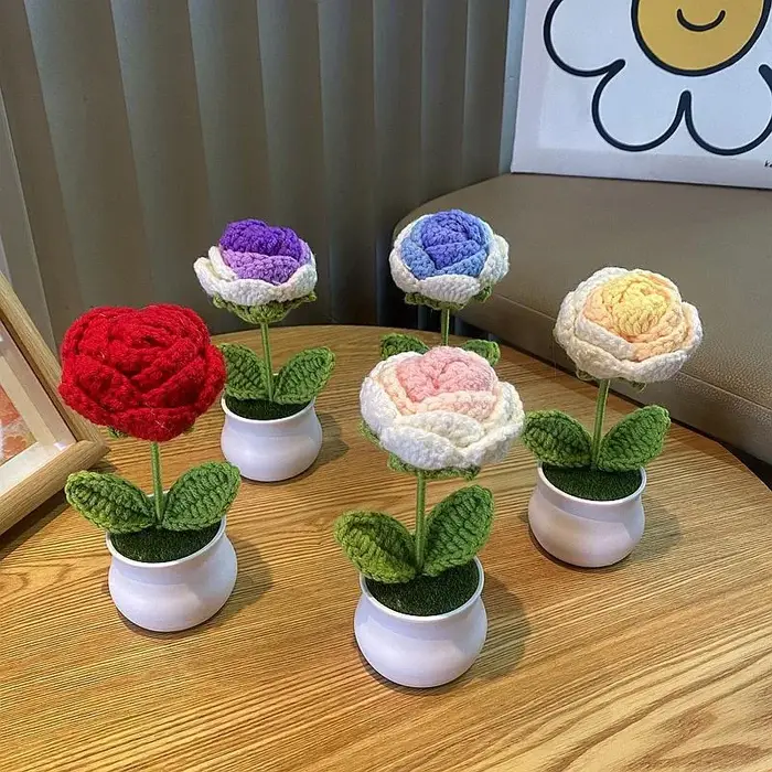 Bouquet de fleurs au Crochet faites à la main