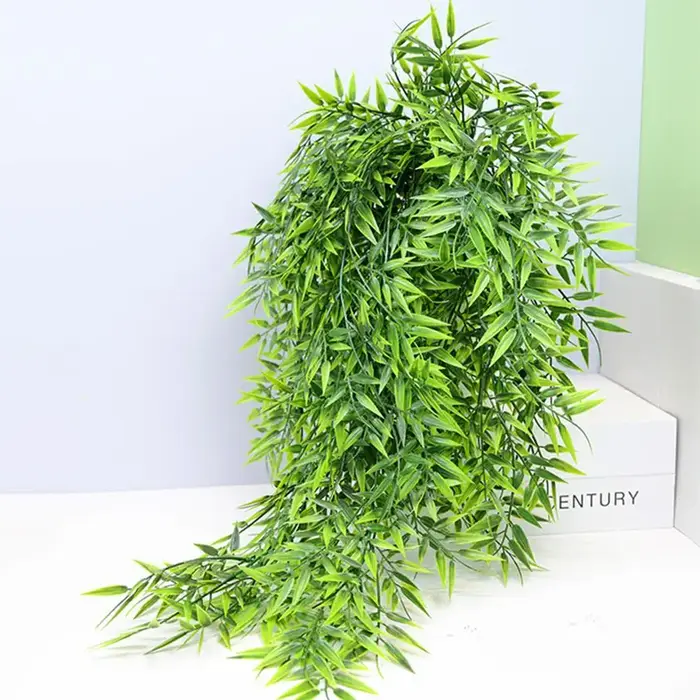 Guirlande de feuilles de bambou artificielles