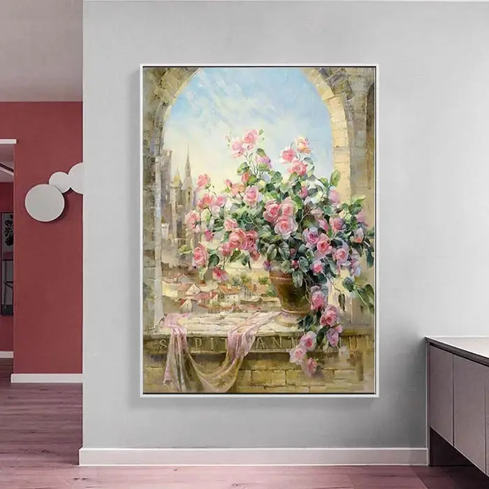 Affiches de peintures de fleurs de pivoine rose
