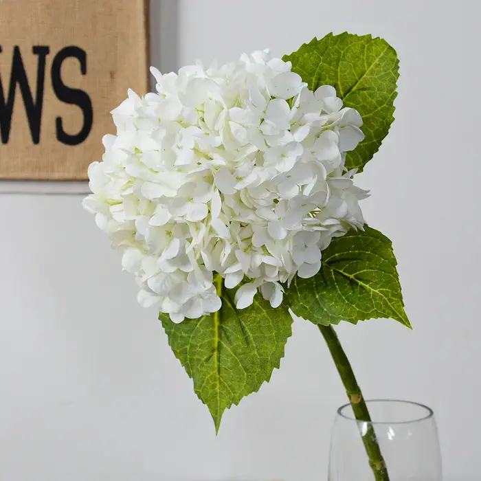 Belle grande fleur d'hortensia artificielle bleue