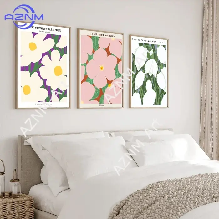 Peinture sur toile colorée sur le thème du marché des fleurs