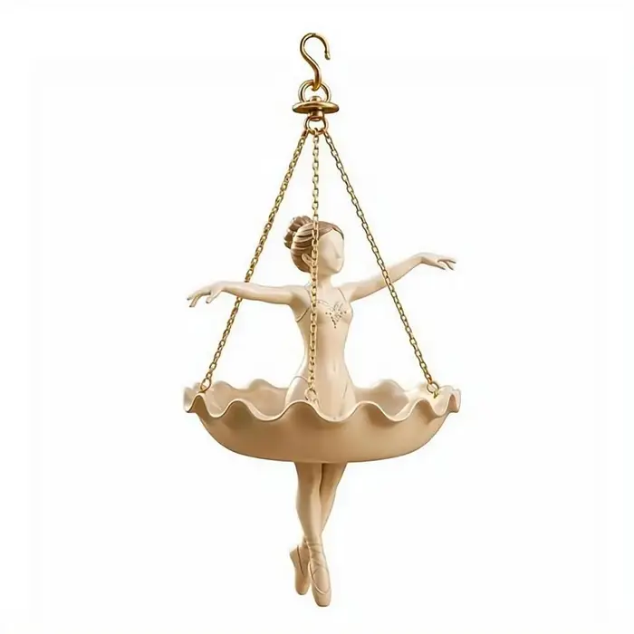 Lot de 3 pots suspendus en résine, motif ballerine élégante et artistique, pour plantes grimpantes et succulentes