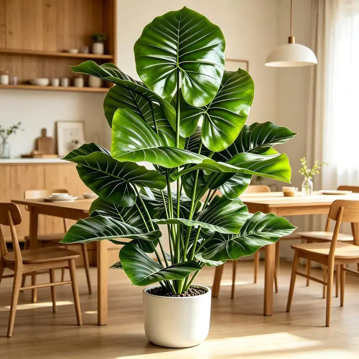 Grande plante artificielle de taro à feuilles rondes, toucher réel, 60-105 cm, oreille d'éléphant ar
